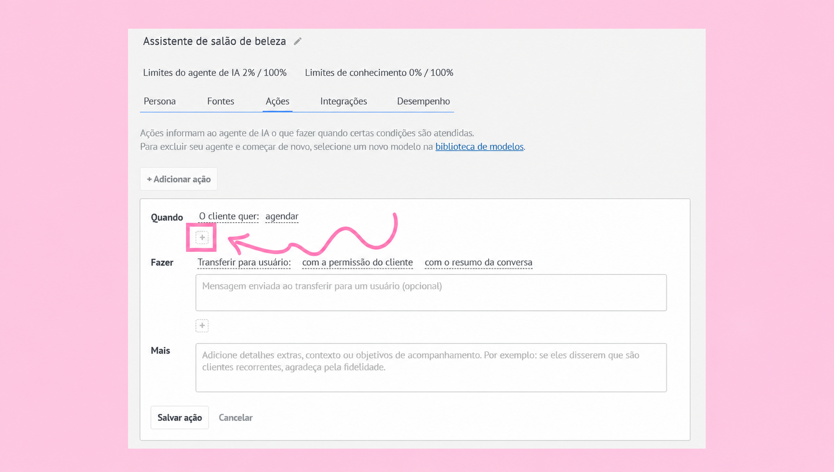 Interface for scheduling appointments with options for user transfer and conversation summary.